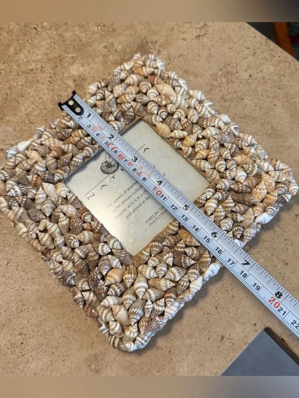 Natural Seashell Picture Frame Square Coastal Decor